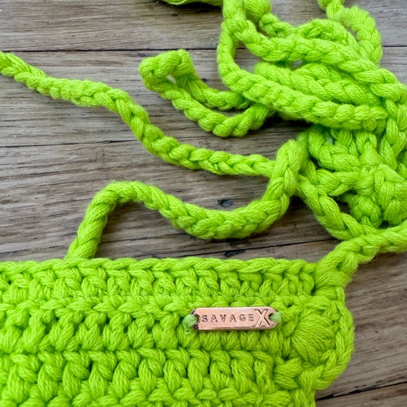 No Strings Attached Travel Kit Savage Fenty Lime Green Bikini Size Medium - Picture 5 of 5